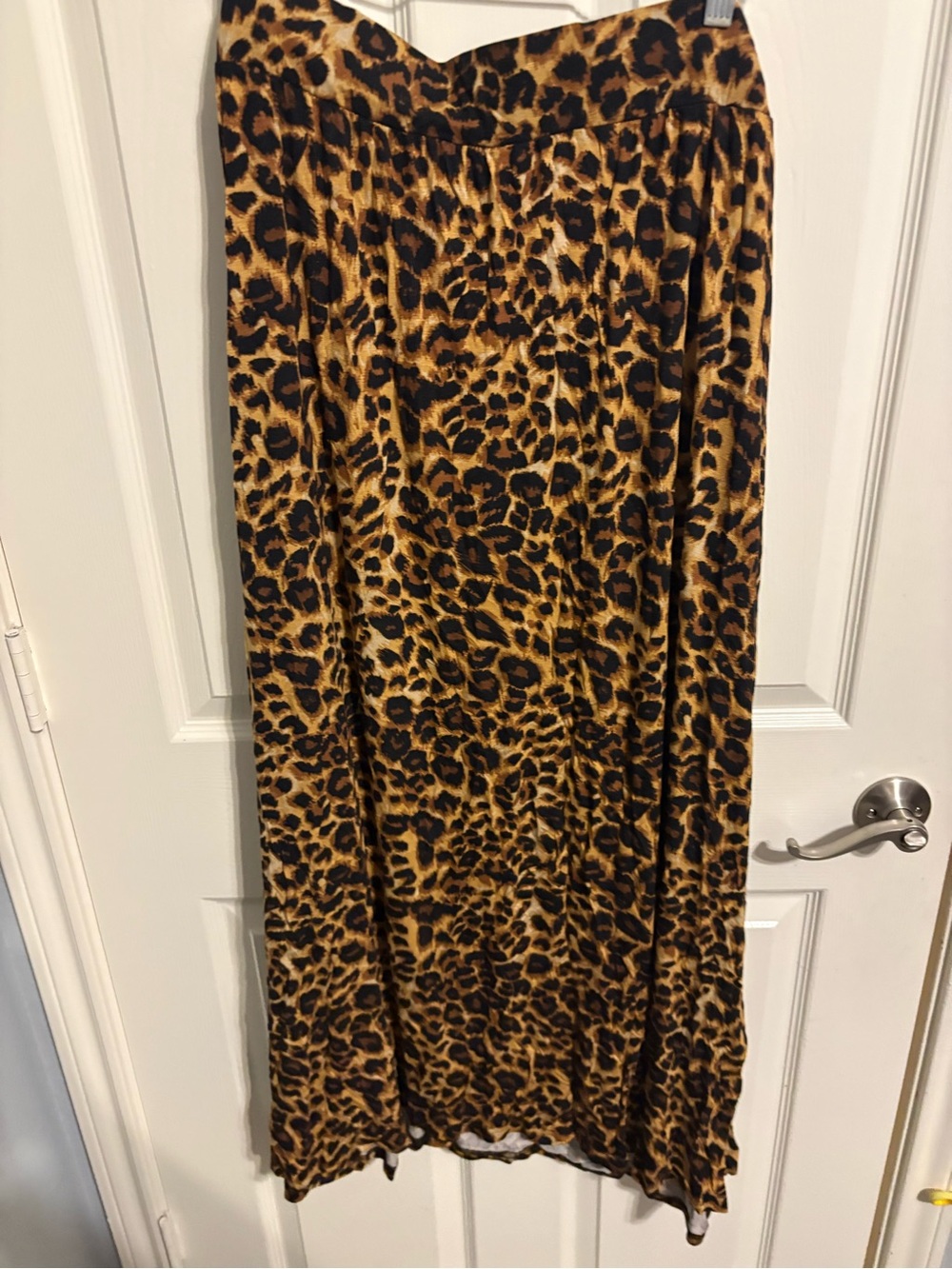 228-Jessica London Leopard Print Skirt in Tan and Black
